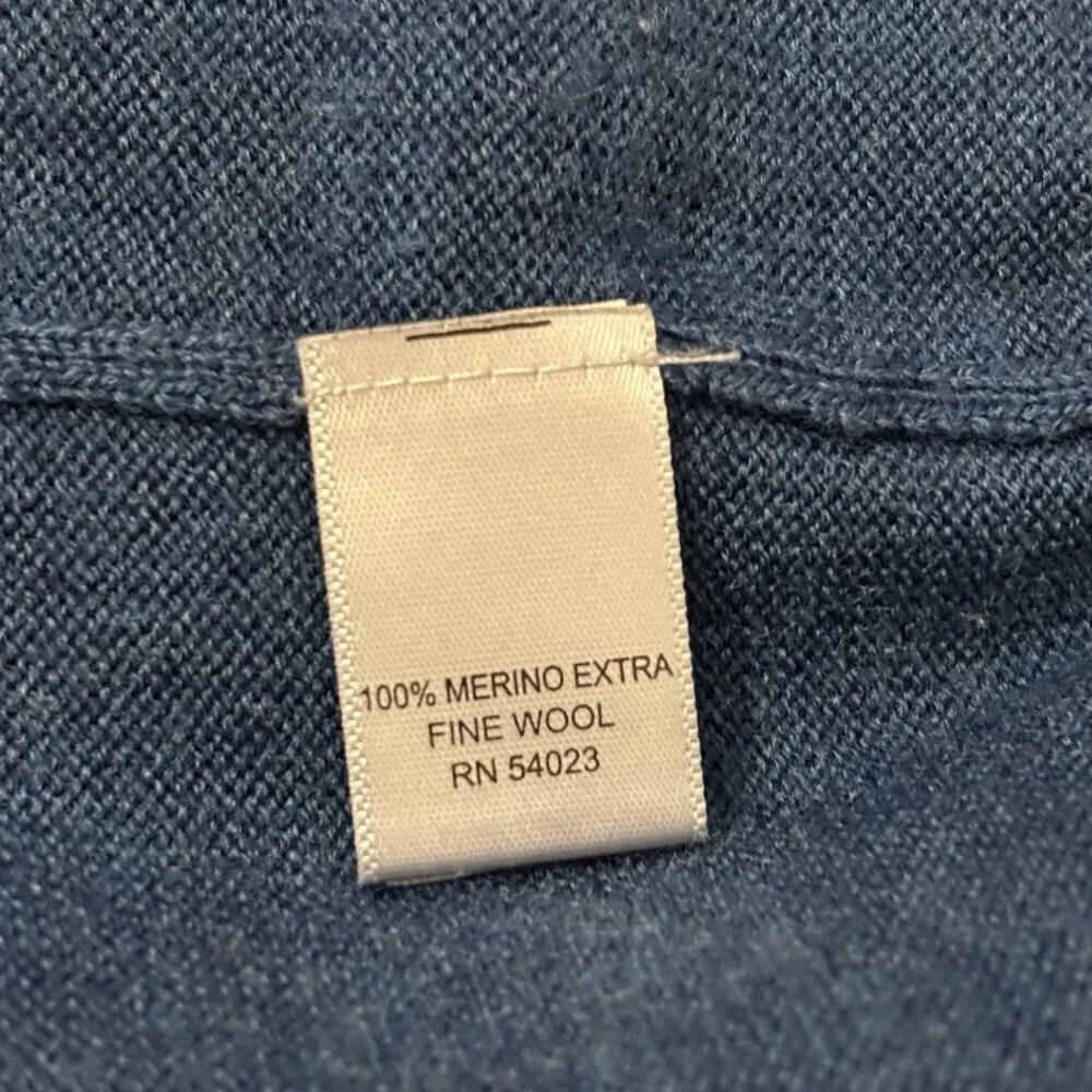 Banana Republic Extra Fine Merino Wool V Neck Dark Teal Men Large